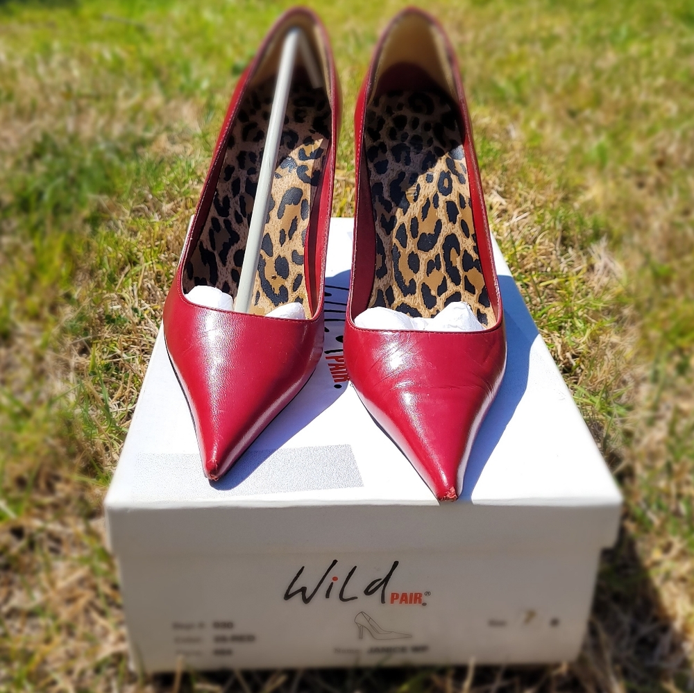 Wild Pair Red Heels with Pointed Toe